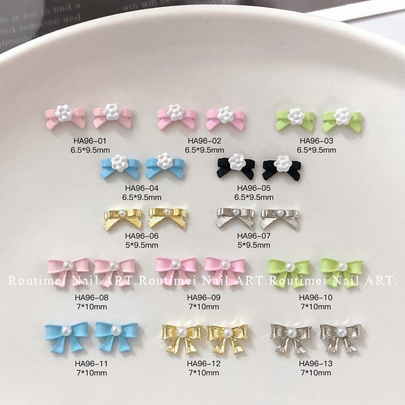 Nail Art Stickers Small Fragrant Style Black And White Plaid Bow Relief Adhesive Nail Decorations Cute Dopamine Simple - Image 2